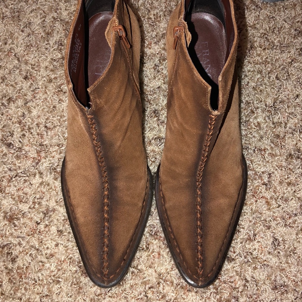 Franco Sarto Tobacco Ant Sport Suede Booties.
